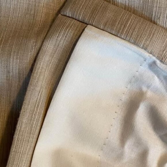 2 Custom Beige 27W X 100L PINCH PLEAT Drapery Panels - Picture 5 of 6